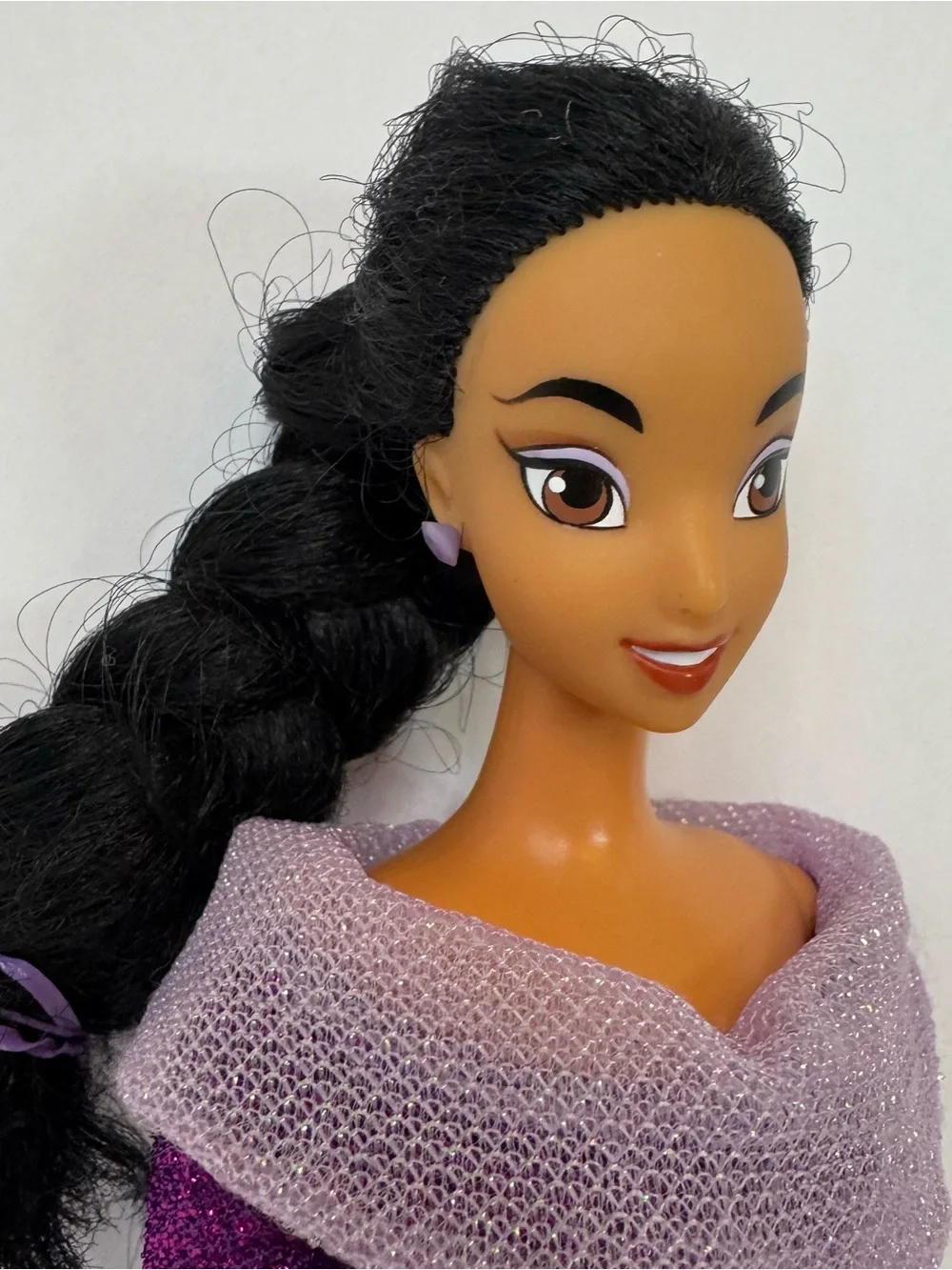Vintage Disney Store Princess Jasmine Doll Sparkly Purple Outfit